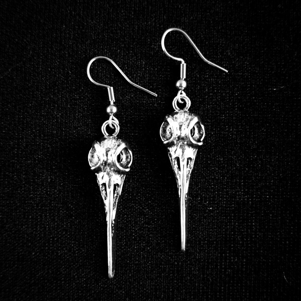 Bird Skull Earrings • Occult Patches & Pins