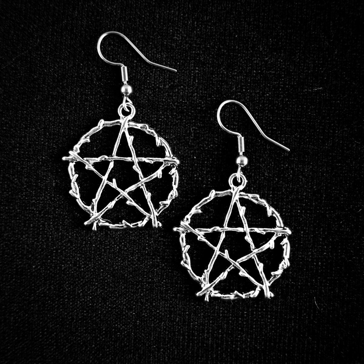 Wicca Pentagram Earrings • Occult Patches & Pins