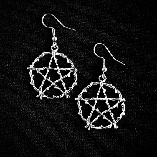 Wicca Pentagram Earrings • Occult Patches & Pins