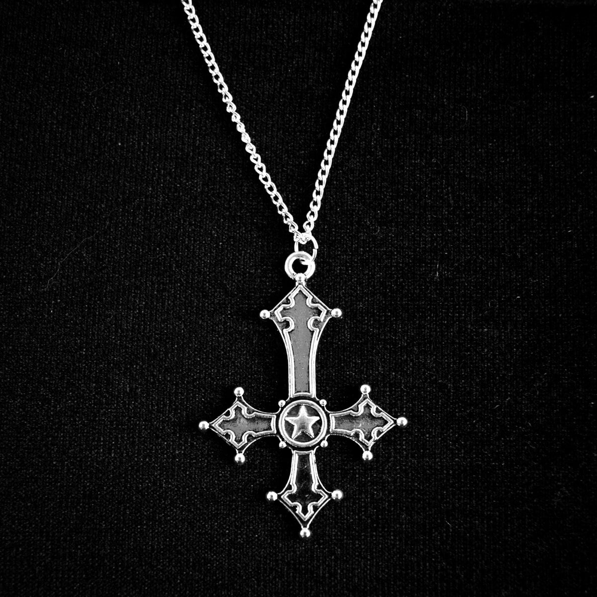 Inverted Cross Necklace • Occult Patches & Pins