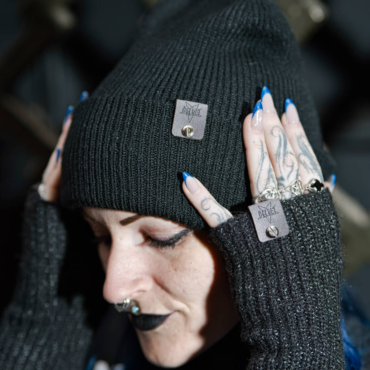Black Beanie with Occult Tag
