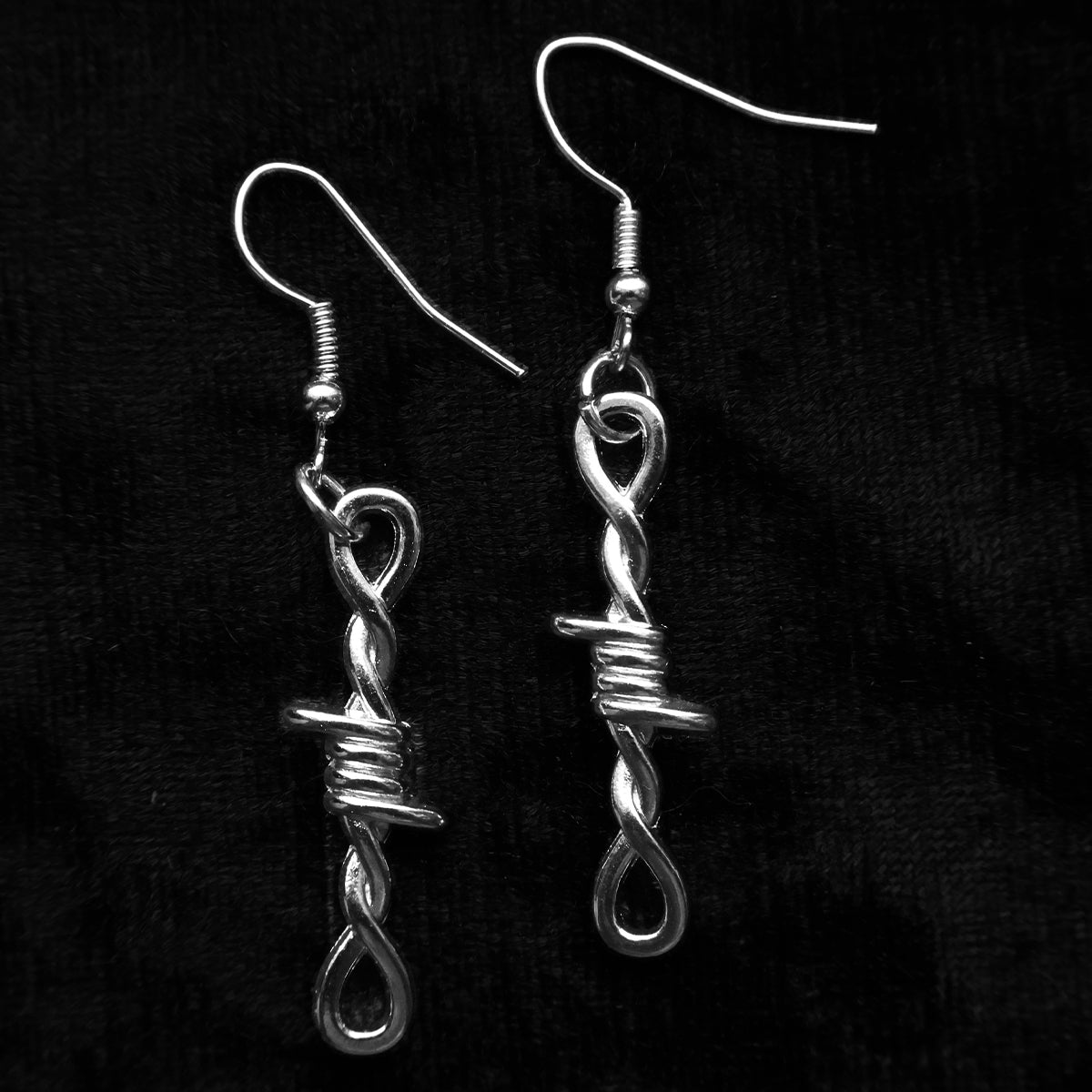Barbed Wire Twist Earrings | Occult Patches & Pins