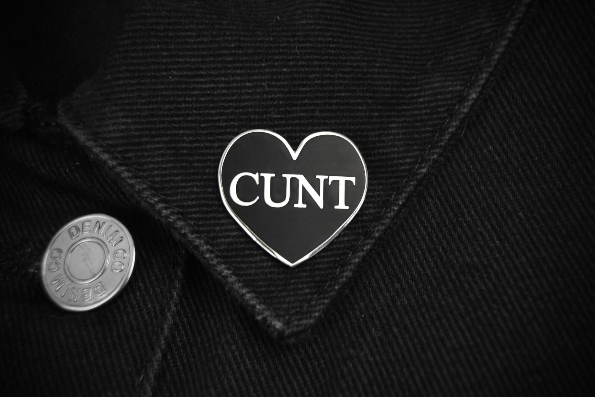 Cunt Black Heart Enamel Pin Occult Patches And Pins 7760