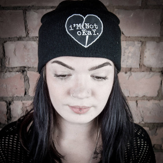 I'm Not Okay Black Beanie | Occult Patches & Pins