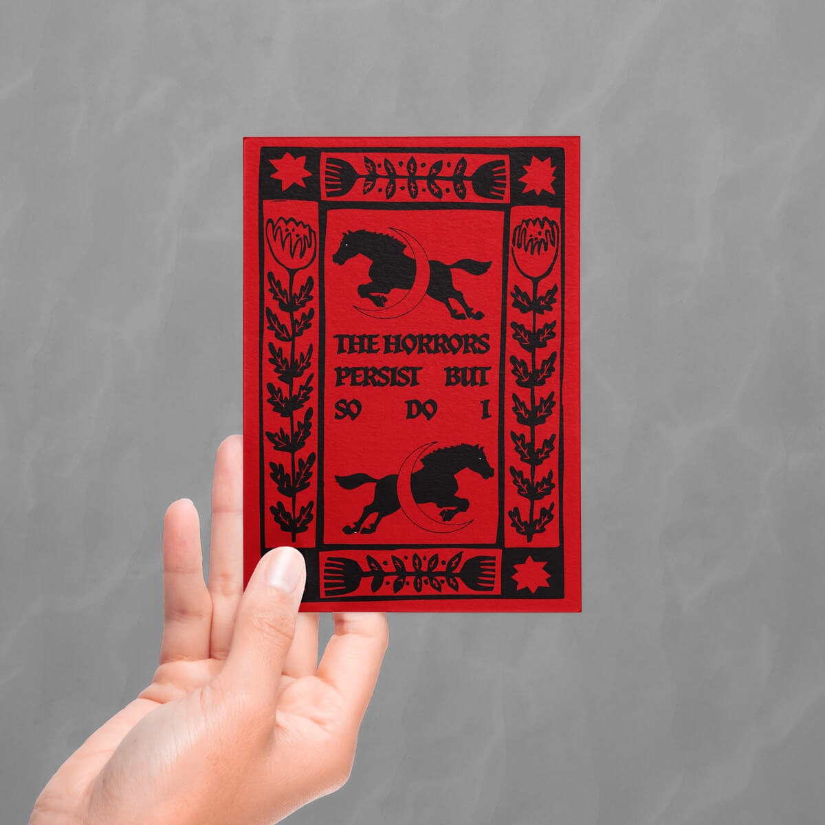 The Horrors Persist Postcard ⛧ Occult Patches & Pins