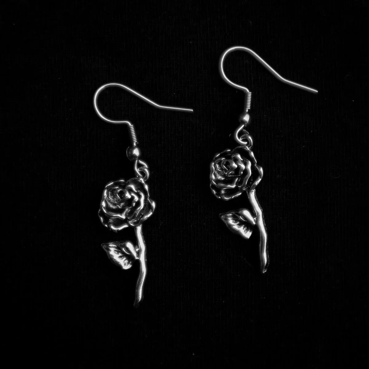 Rose Earrings ⛧ Occult Patches & Pins