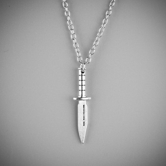 Small Silver Dagger Necklace | Occult Patches & Pins