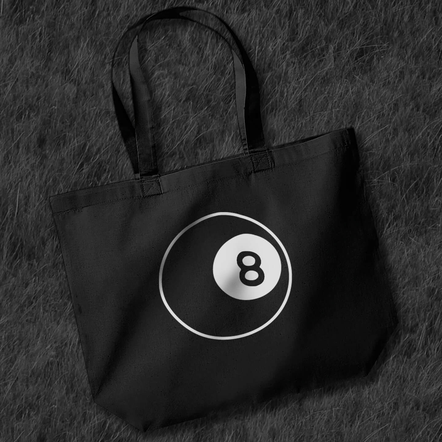 Eight Ball X-Large Black Tote Bag - Occult Patches & Pins