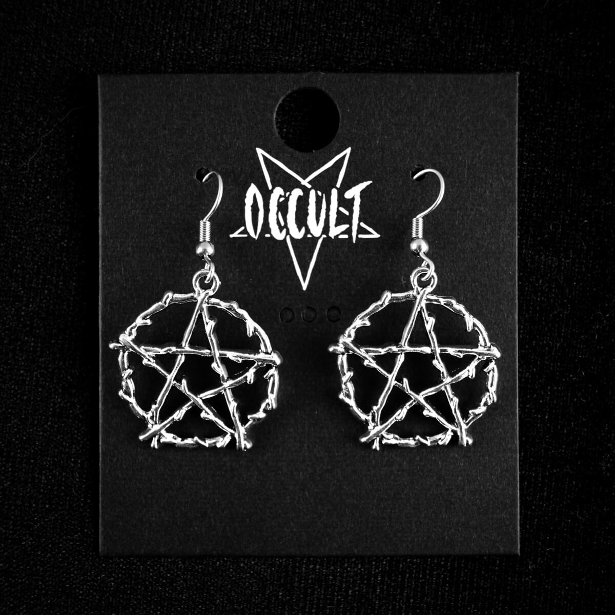 Wicca Pentagram Earrings • Occult Patches & Pins