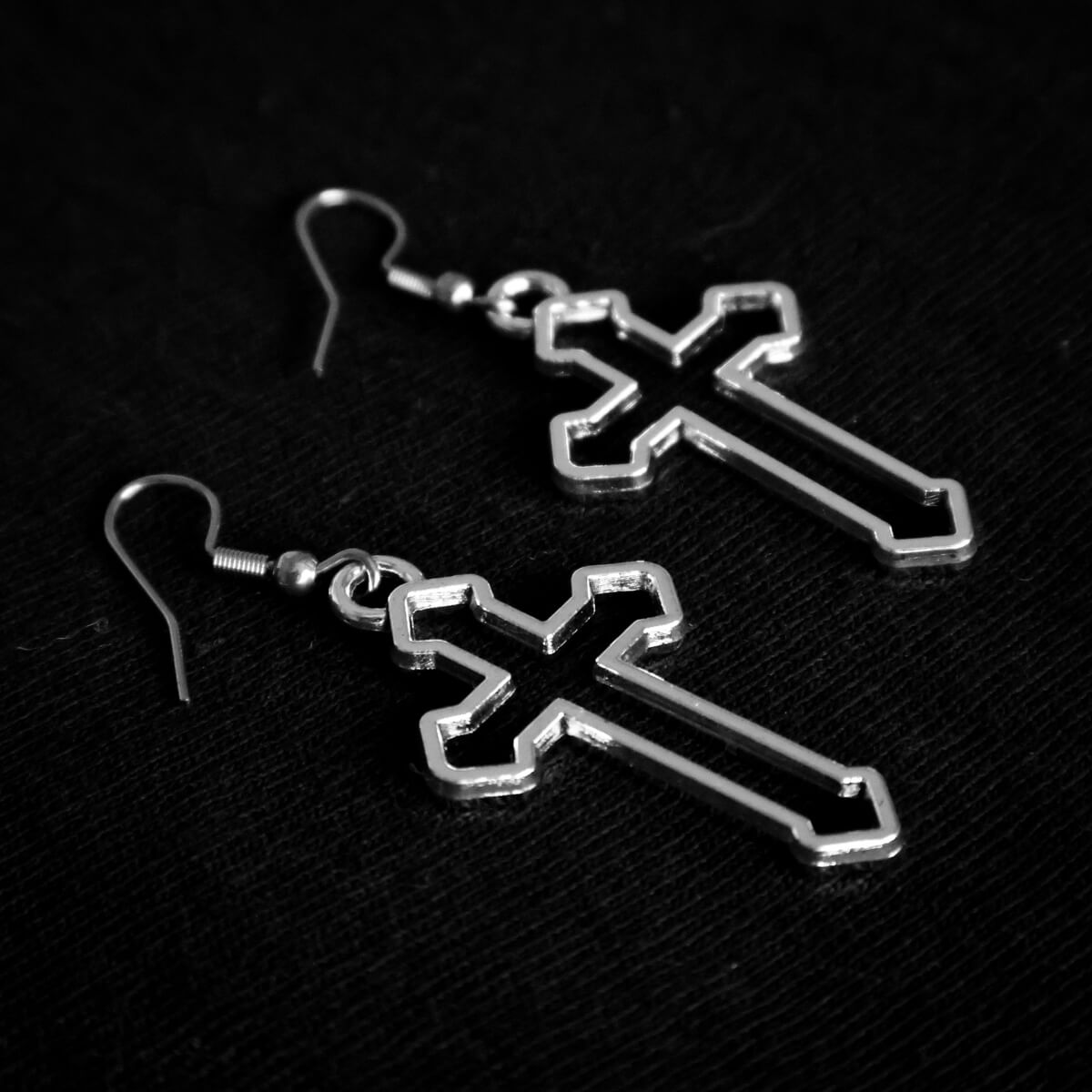 Hollow Cross Earrings