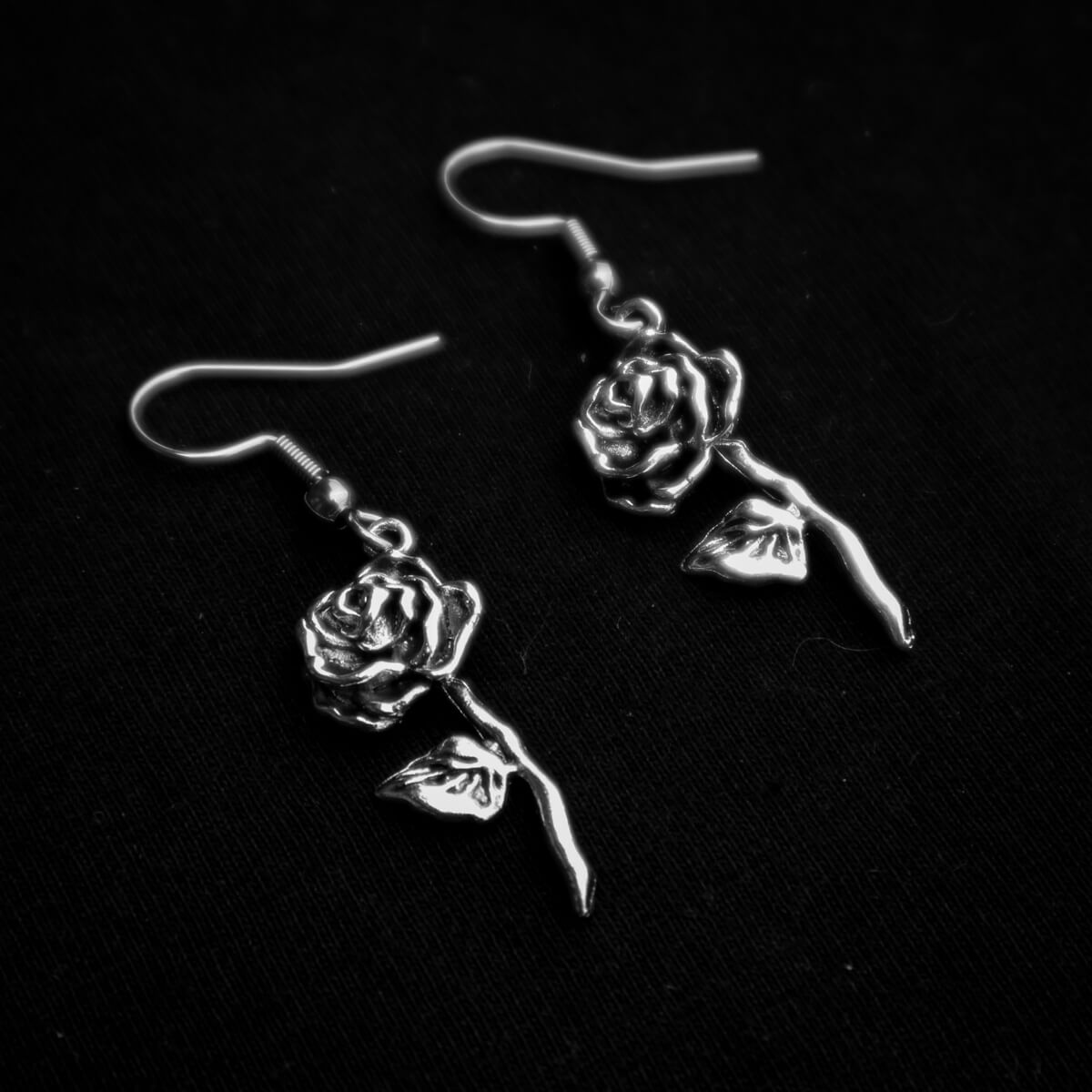 Rose Earrings ⛧ Occult Patches & Pins