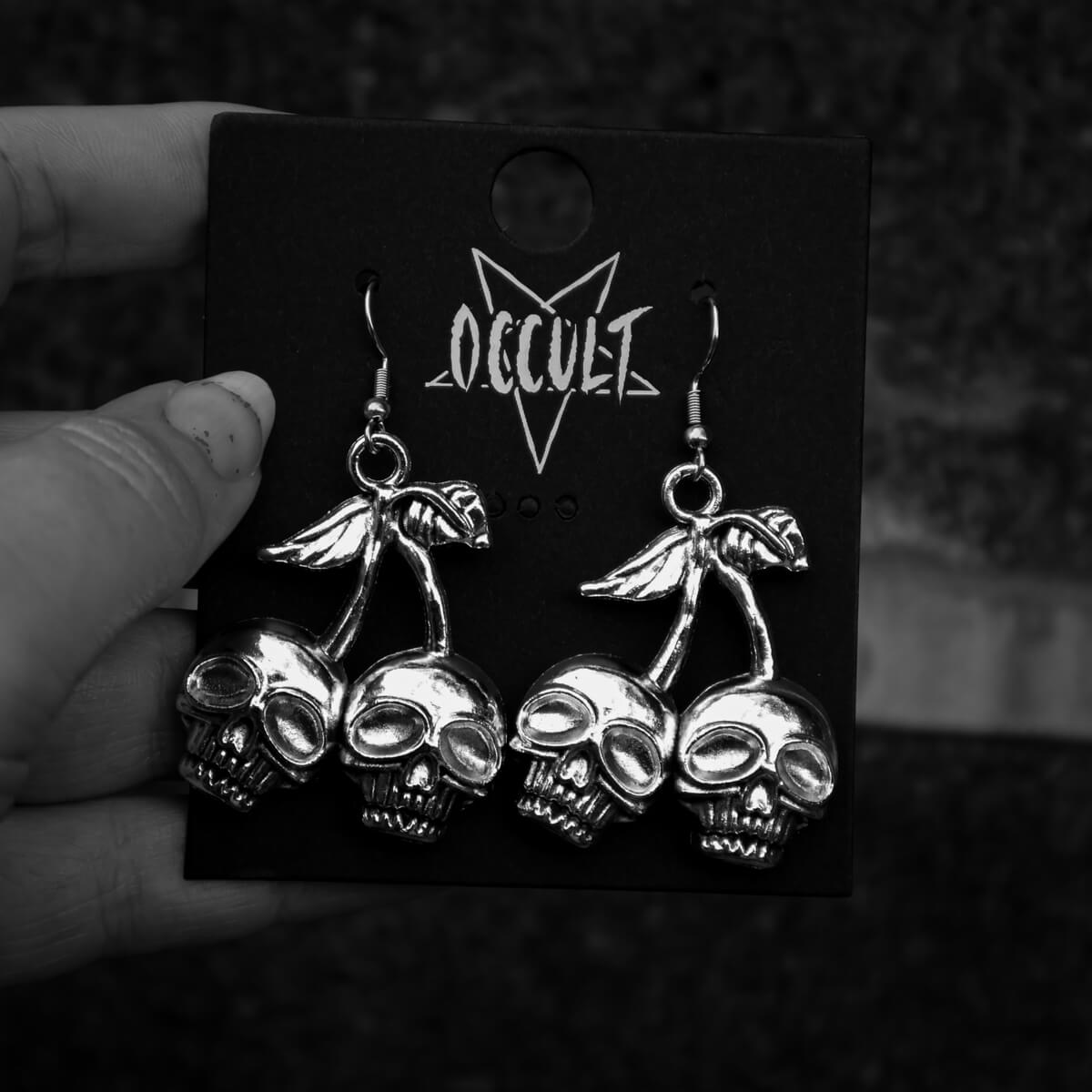 Cherry Skull Earrings