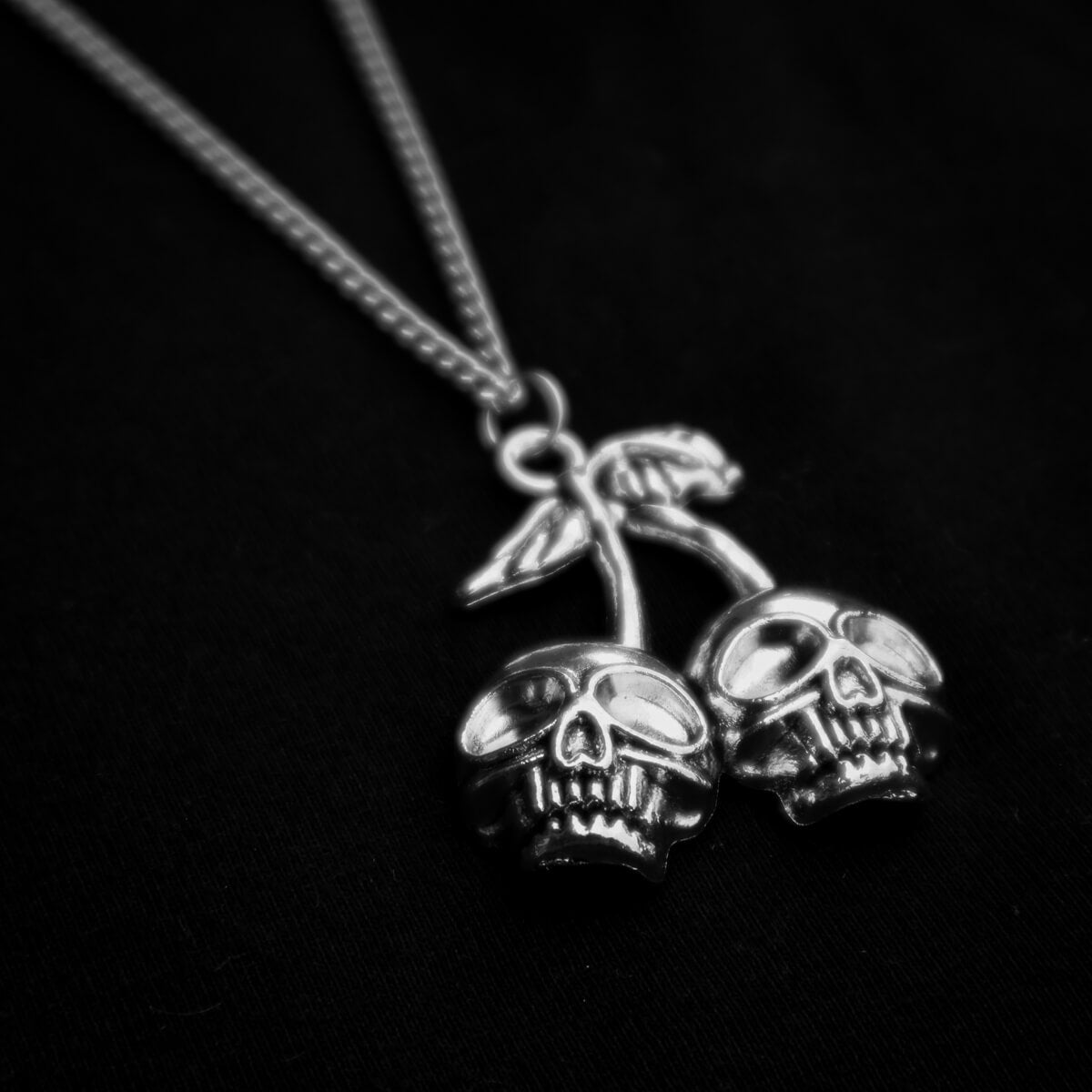 Cherry Skull Necklace ⛧ Occult Patches & Pins