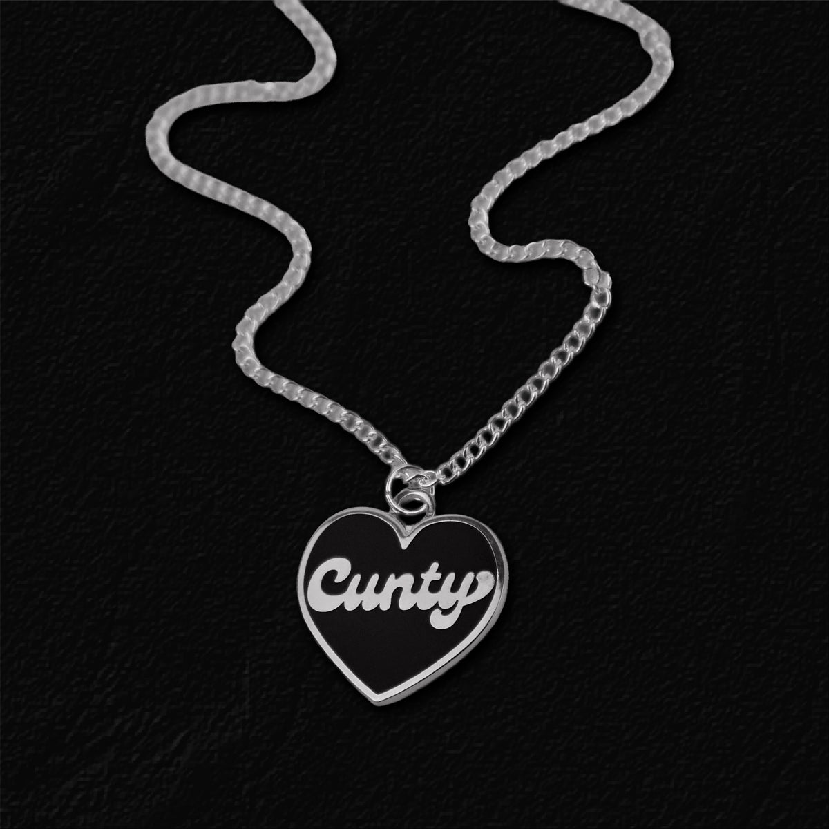 Cunty Black Heart Necklace