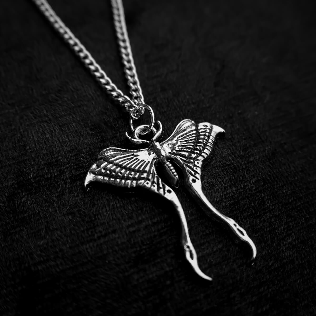 Lunar Moth Necklace - Occult Patches & Pins