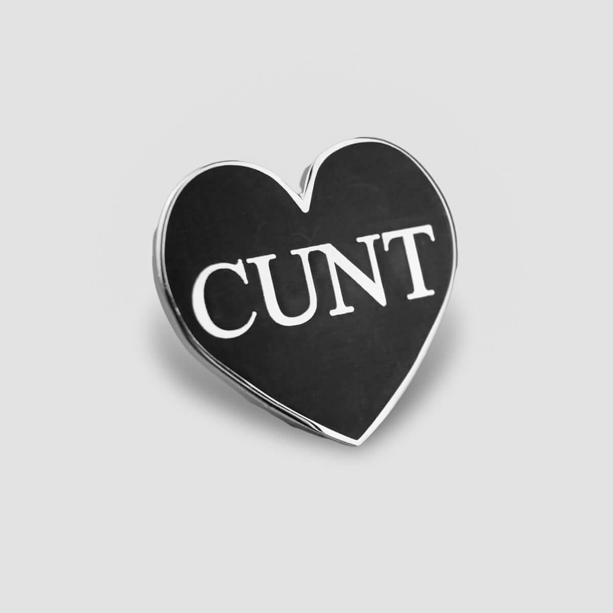 Cunt Black Heart Enamel Pin | Ocult Patches & Pins