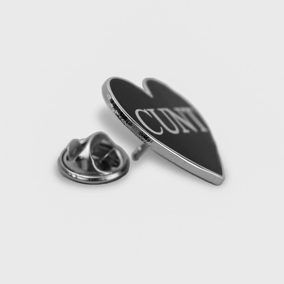 Cunt Black Heart Enamel Pin | Ocult Patches & Pins