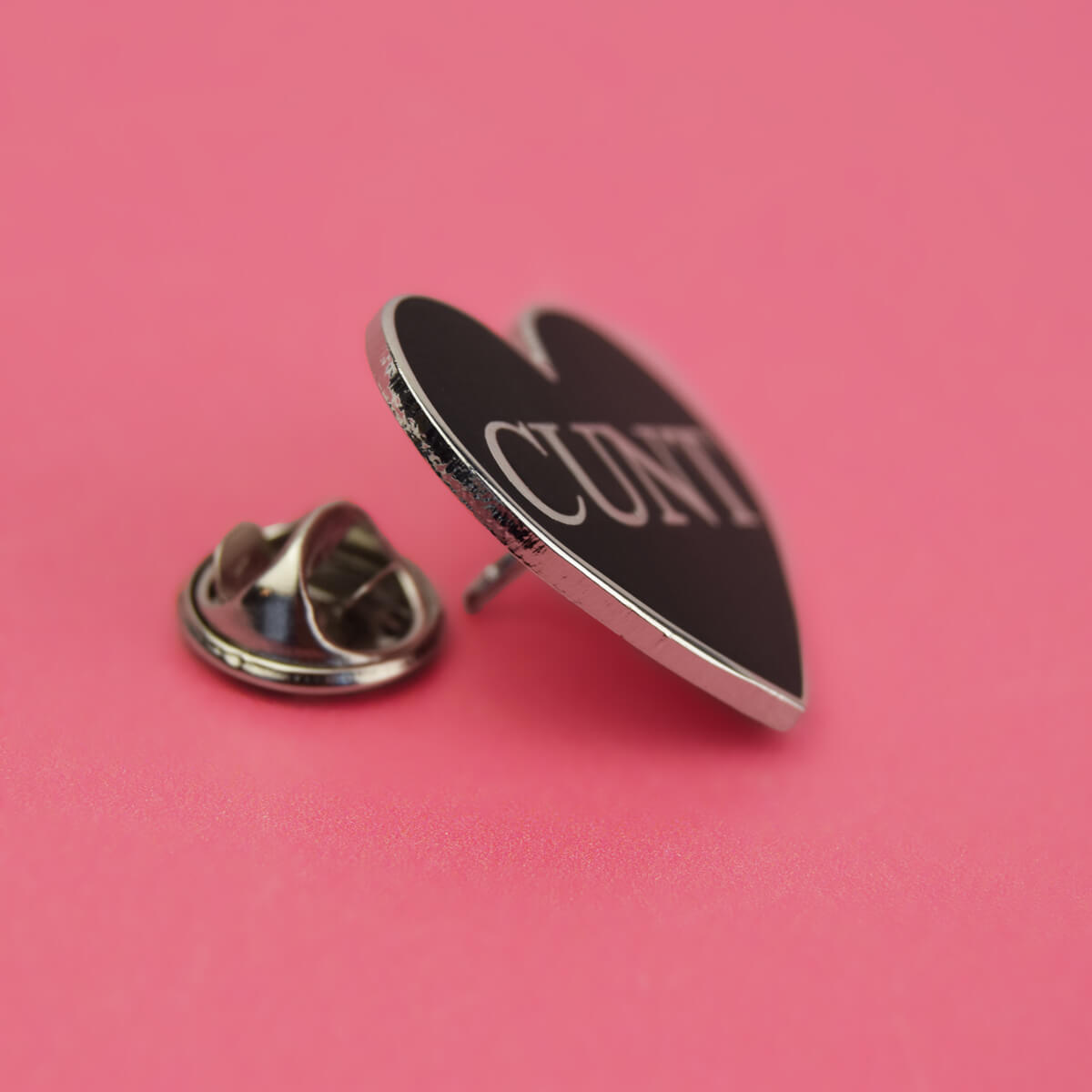 Cunt Black Heart Enamel Pin | Ocult Patches & Pins