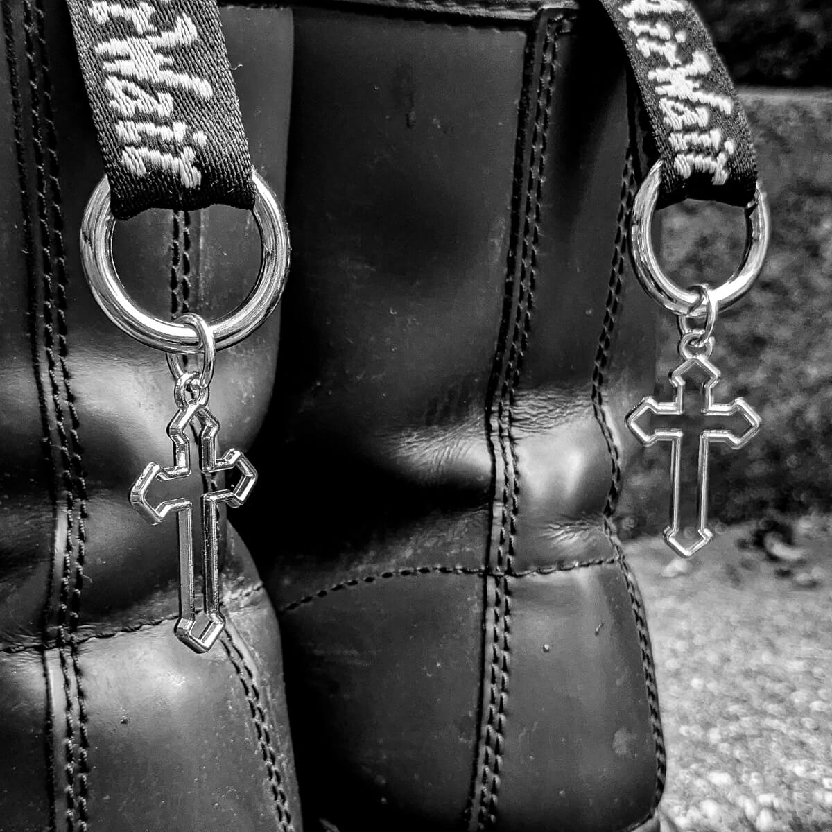 Hollow Cross Boot Charms | Occult Patches & Pins