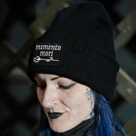 Memento Mori Black Beanie