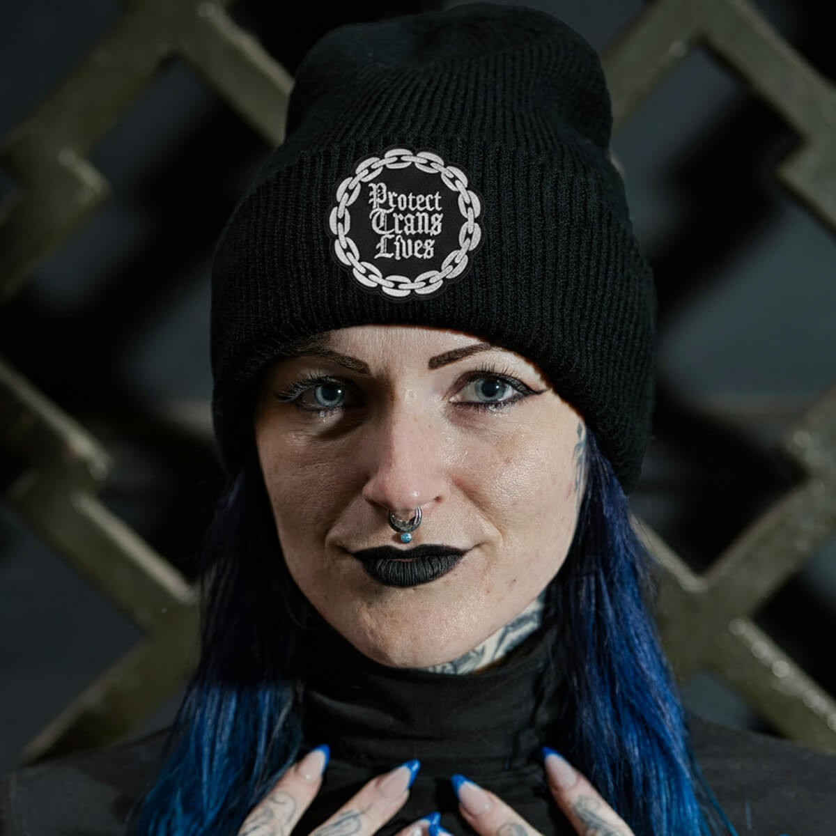 Protect Trans Lives Black Beanie