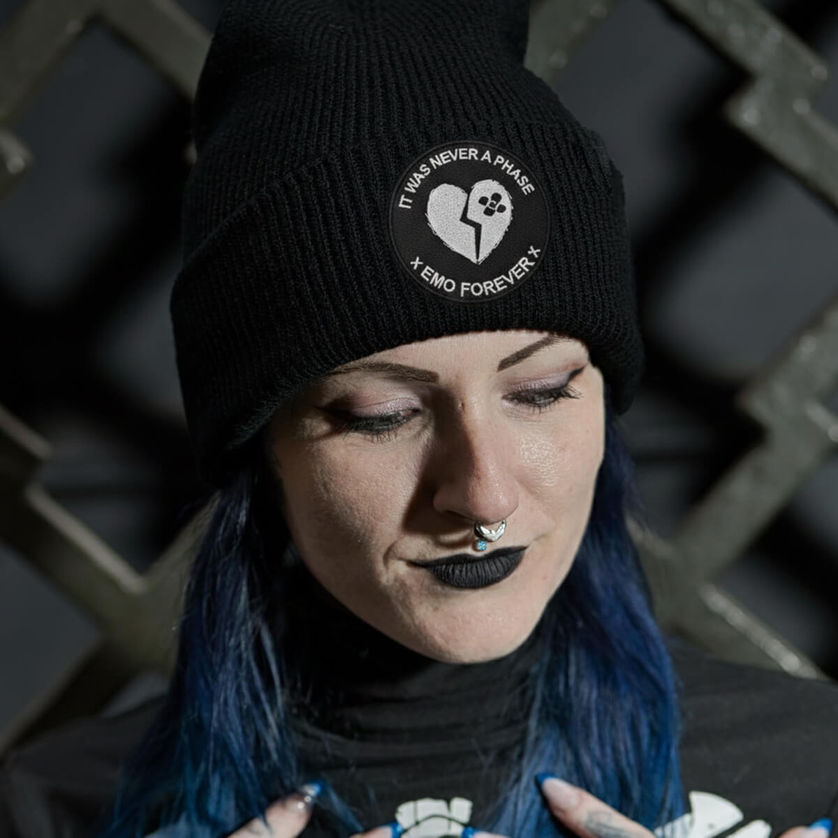 Emo Forever Patch Black Beanie