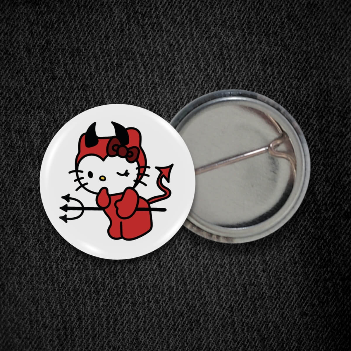 Devil Kitty Badge ⛧ Occult Patches & Pins