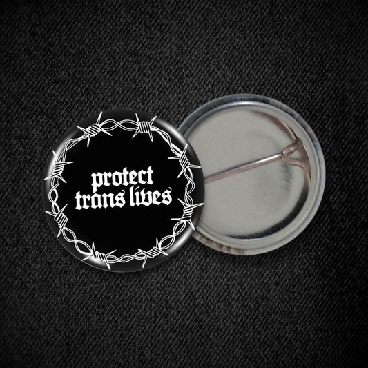 Protect Trans Lives Gothic Badge - Occult Patches & Pins