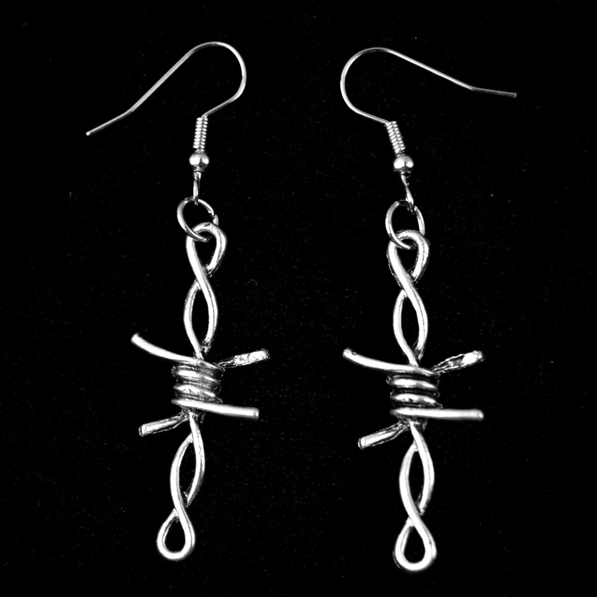 Barbed Wire Twist Earrings | Occult Patches & Pins