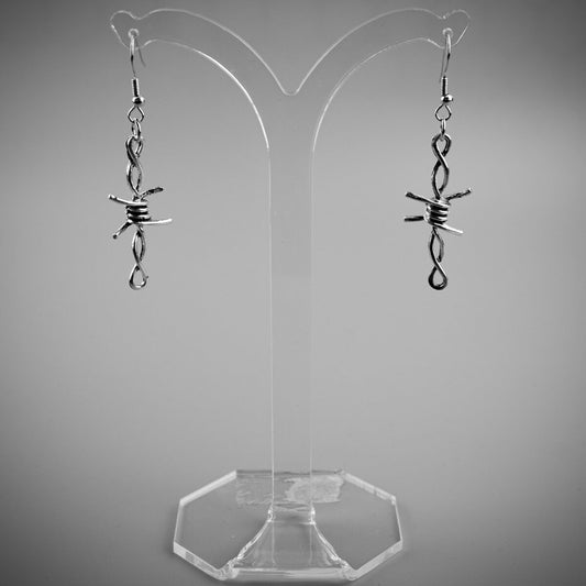 Barbed Wire Twist Earrings | Occult Patches & Pins