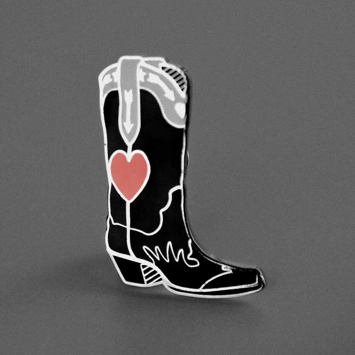 Black Cowboy Boot Enamel Pin | Occult Patches & Pins