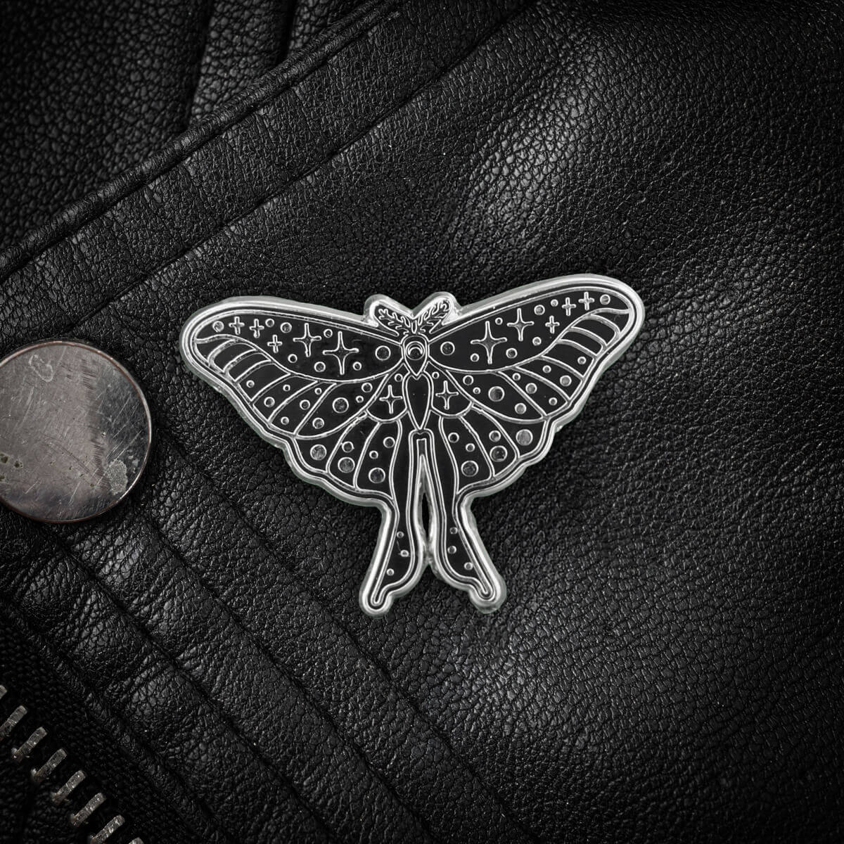 Cosmic Moth Enamel Pin | Occult Patches & Pins