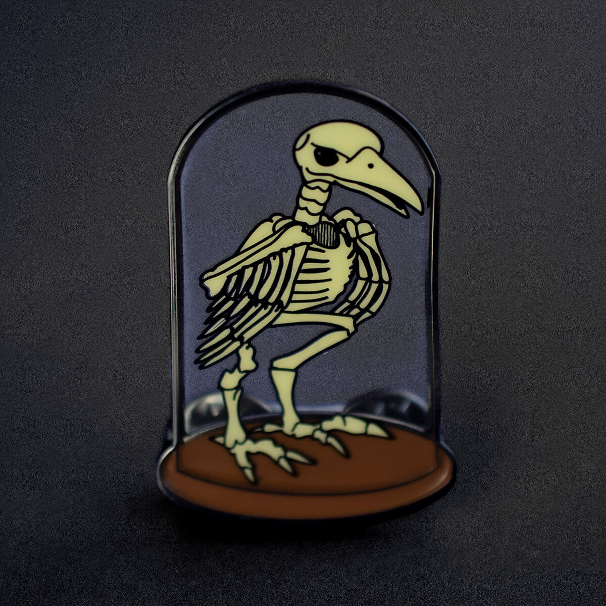 Crow Skeleton Enamel Pin | Occult Patches & Pins