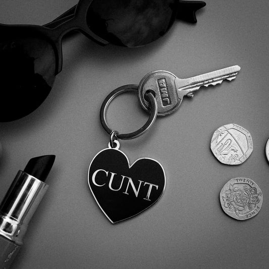 Cunt Black Heart Keyring | Occult Patches & Pins