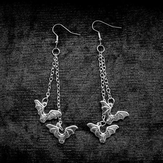 Bat Chain Earrings | Occult Patches & Pins