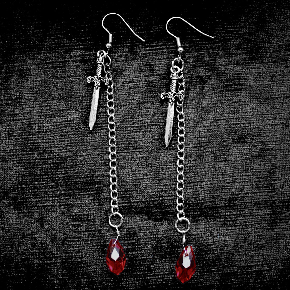 Blood Drop Dagger Earrings | Occult Patches & Pins