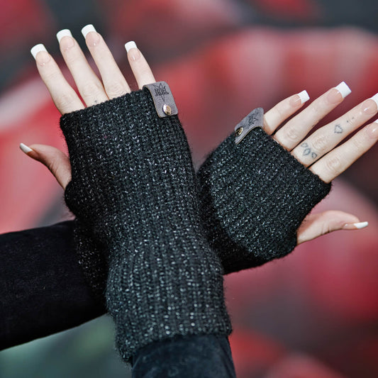 Black Hand Warmers with Occult Tag
