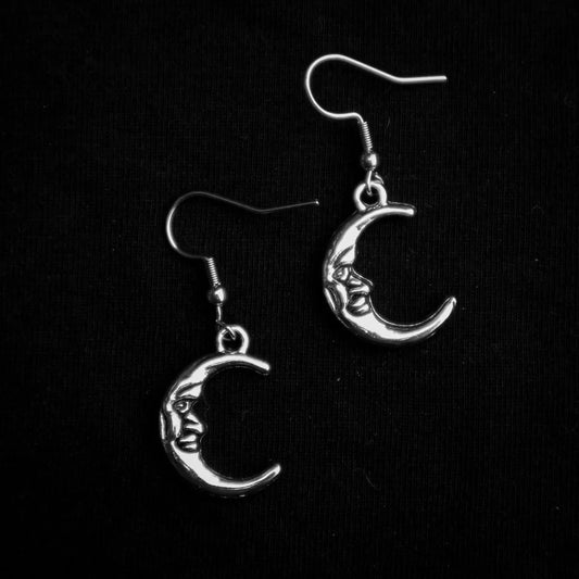 Moon Earrings ⛧ Occult Patches & Pins