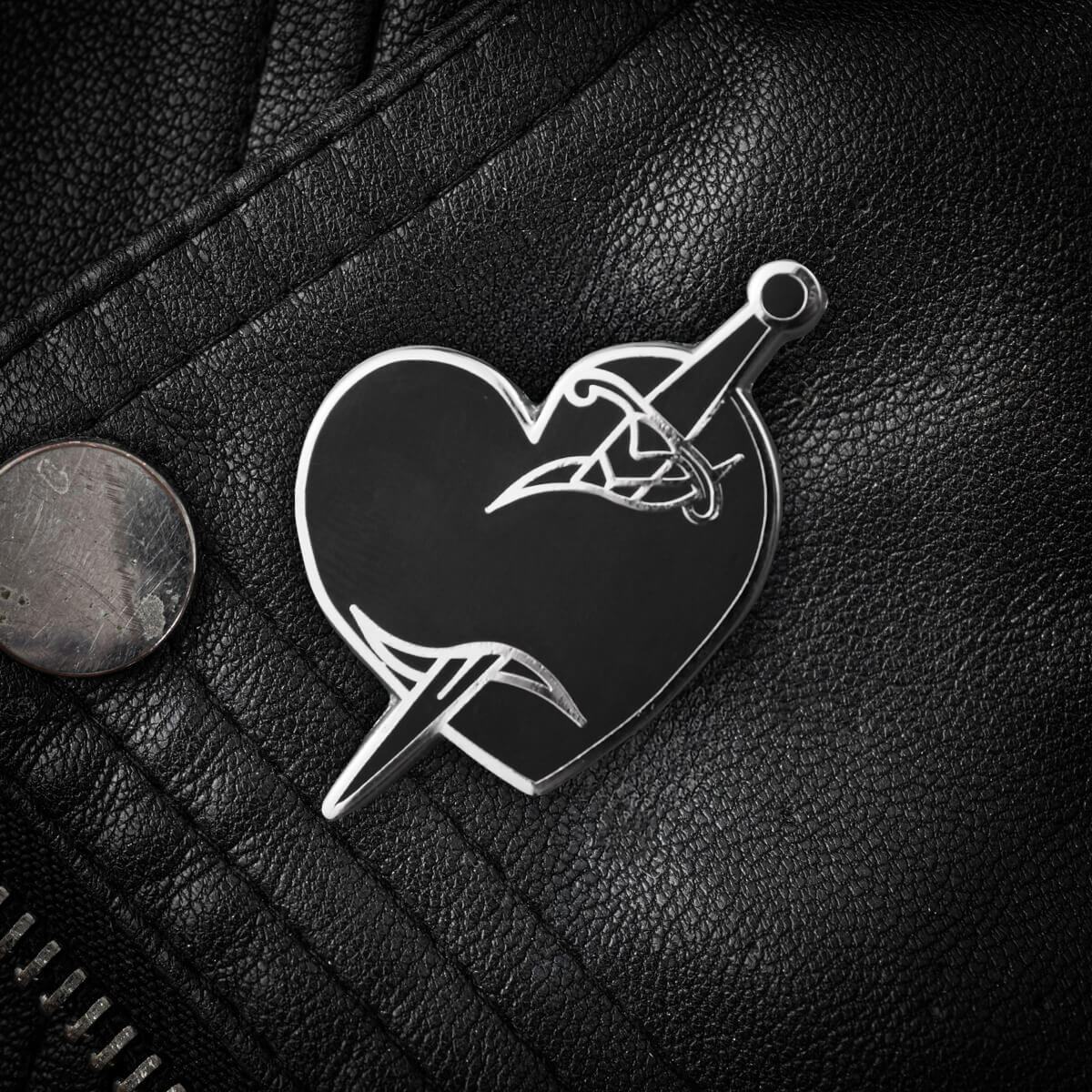 Heart & Dagger Enamel Pin