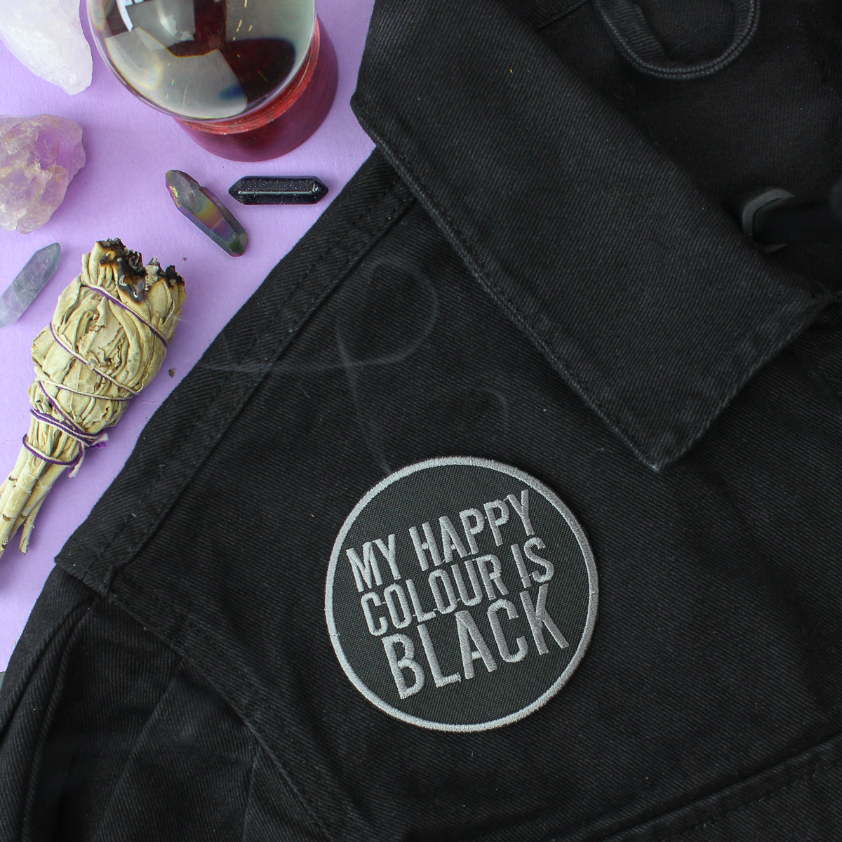 My Happy Colour is Black Patch | Occult Patches & Pins