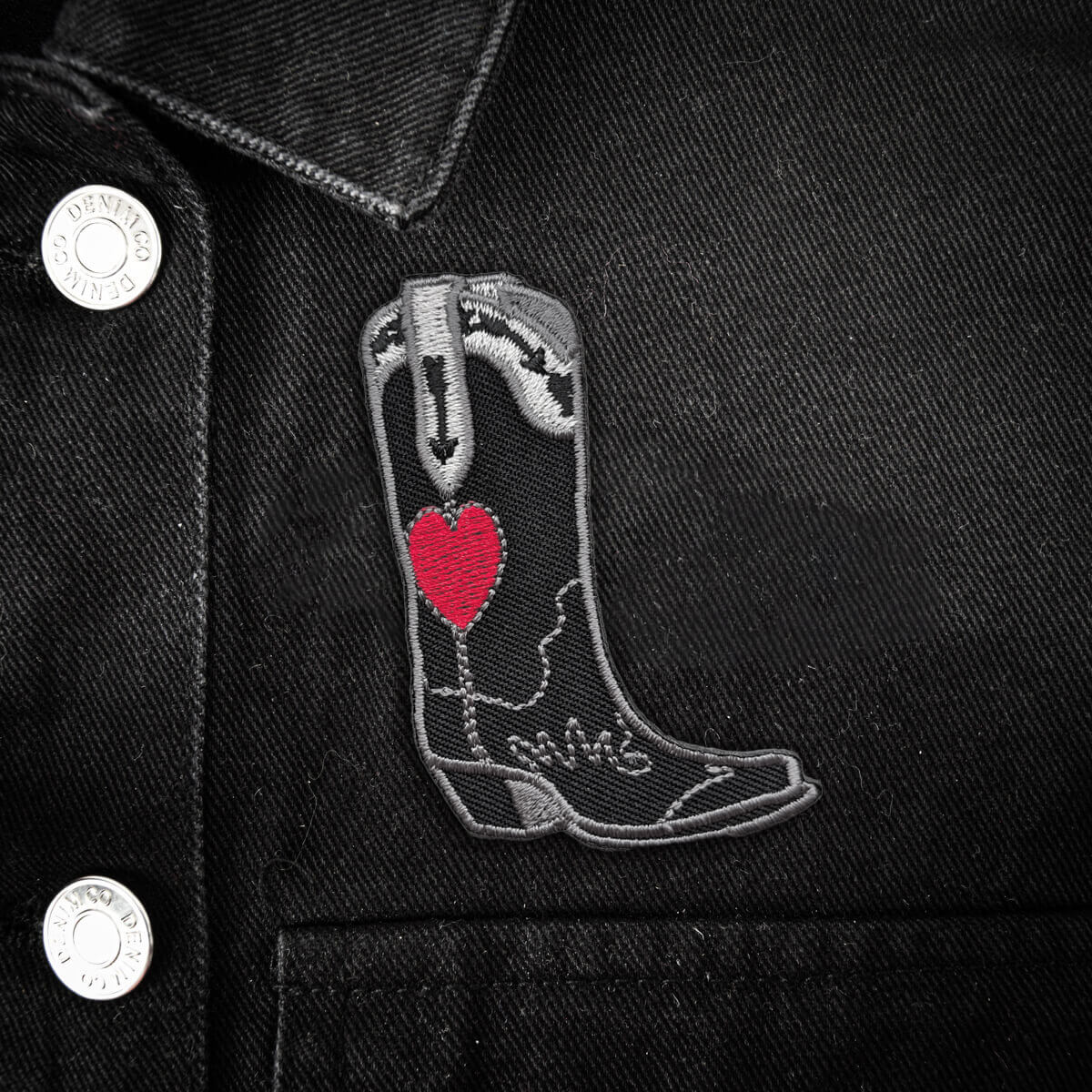 Black Cowboy Boot Patch | Occult Patches & Pins