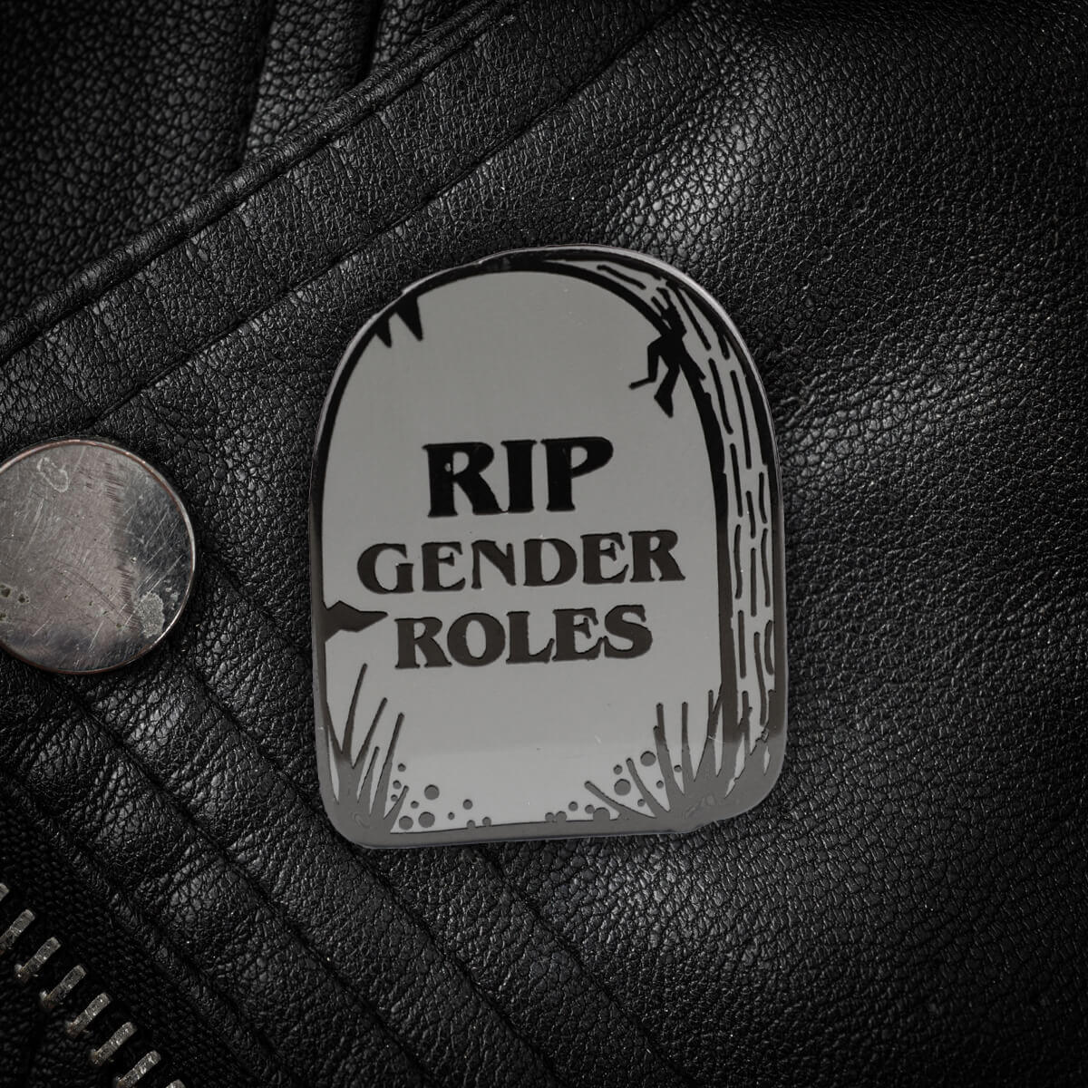 RIP Gender Roles Enamel Pin • Occult Patches & Pins