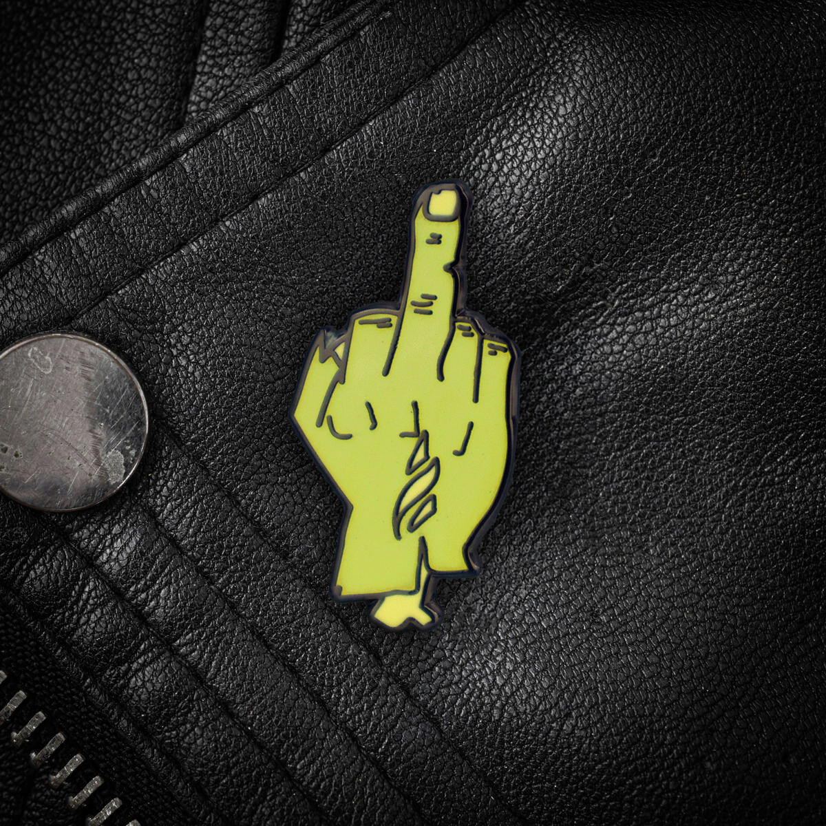 Middle Pin Zombie Middle Finger Enamel Pin ⛧ Occult Patches & Pins
