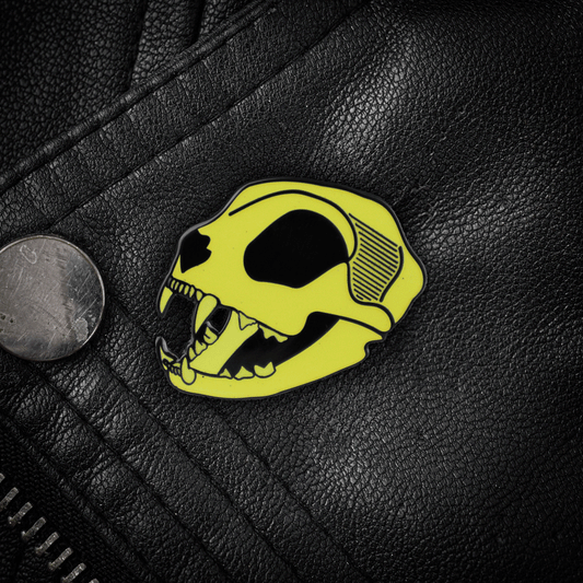 Cat Skull Enamel Pin