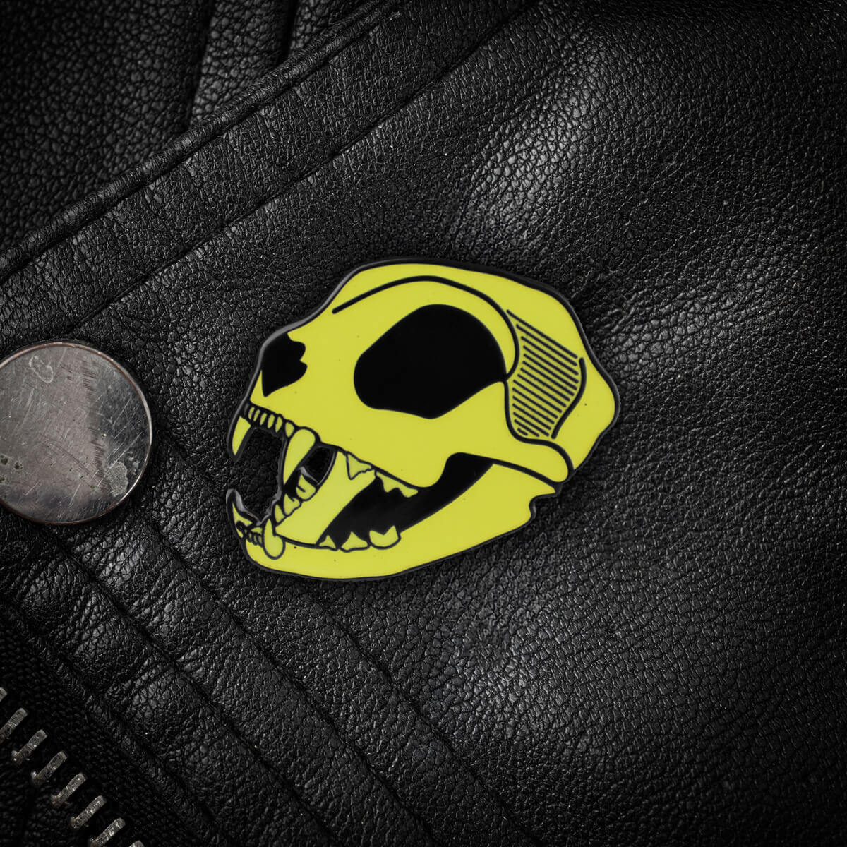 Cat Skull Enamel Pin