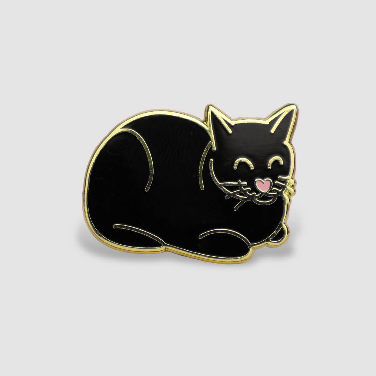 Cat Loaf Black Enamel Pin - Occult Patches & Pins