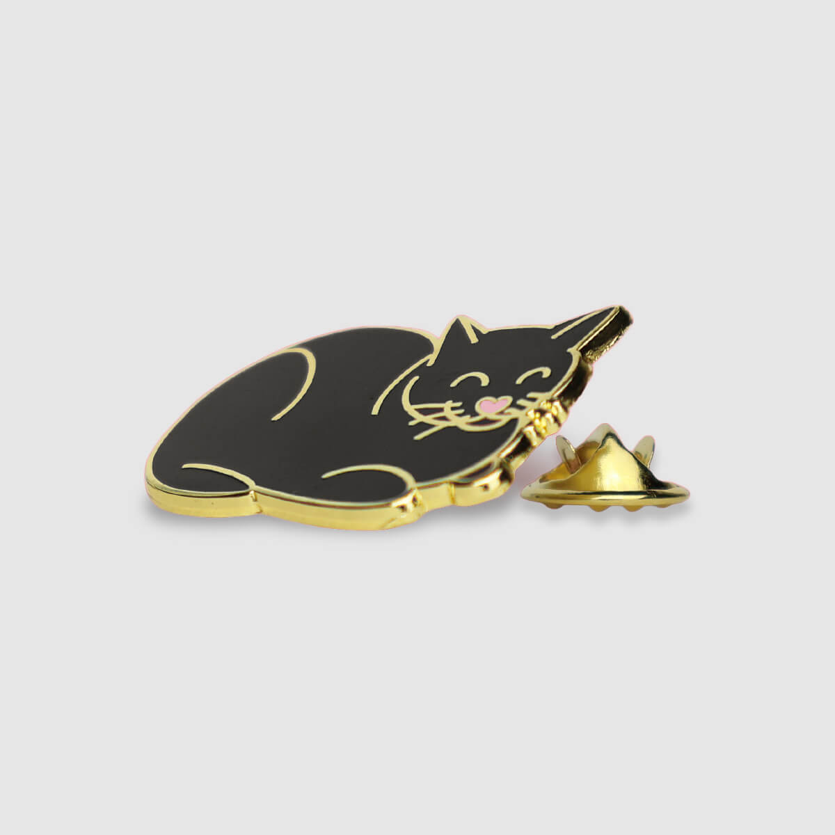 Cat Loaf Black Enamel Pin - Occult Patches & Pins