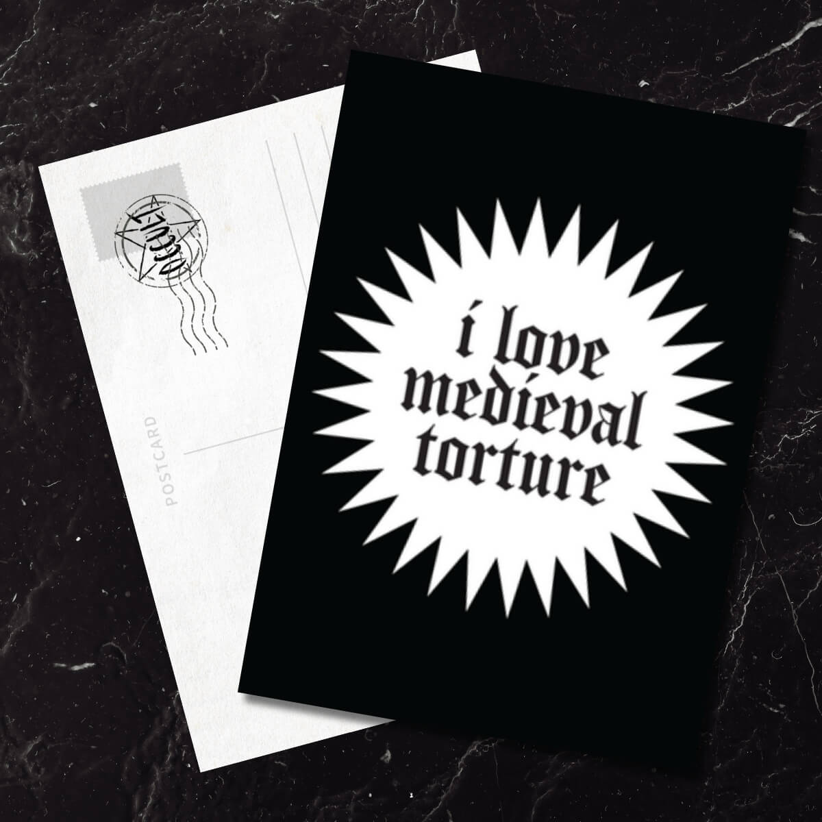 I Love Medieval Torture Postcard - Occult Patches & Pins