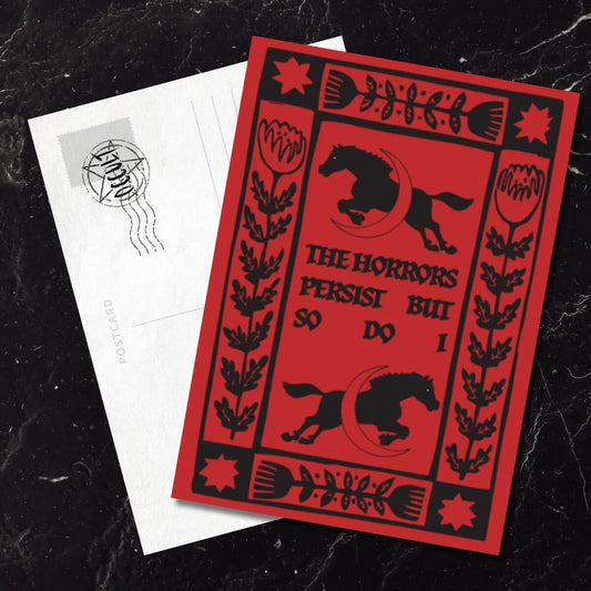 The Horrors Persist Postcard - Occult Patches & Pins