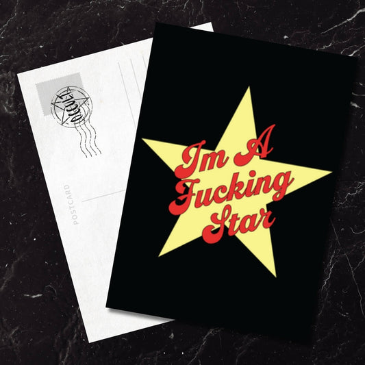 I'm a Fucking Star Postcard - Occult Patches & Pins
